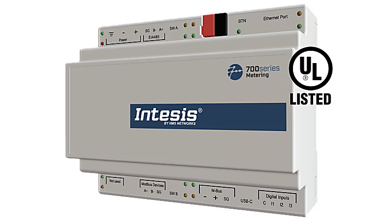 Intesis M-Bus, Modbus ve dijital pulse çıkışı - KNX Ağ Geçidi (10 sayaca kadar)