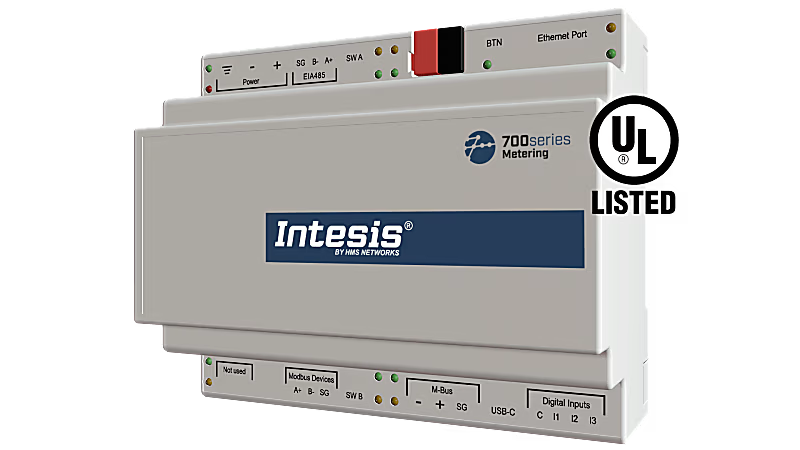 Intesis M-Bus, Modbus ve dijital pulse çıkışı - KNX Ağ Geçidi (20 sayaca kadar)