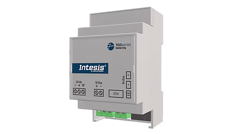 Intesis M-Bus - Modbus TCP server Ağ geçidi (20 sayaca kadar)